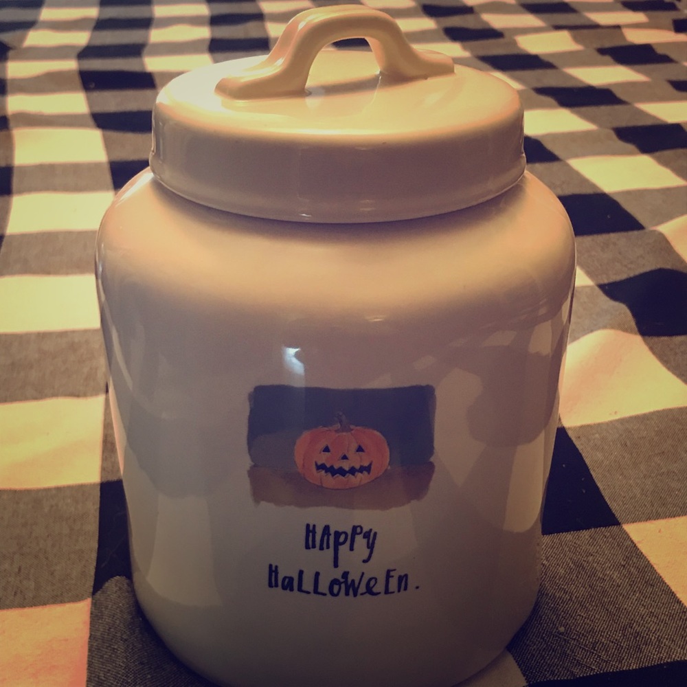 Rae Dunn happy Halloween canister